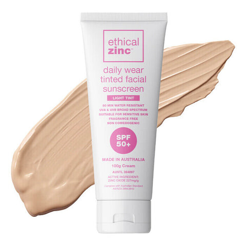 Ethical Zinc Daily Wear Tinted Facial Sunscreen SPF50+ - Light Tint