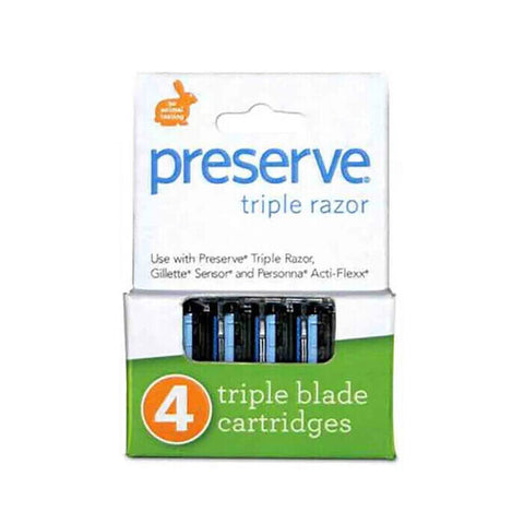 Preserve Razor Replacement blades - 3 razors system 4 Pack