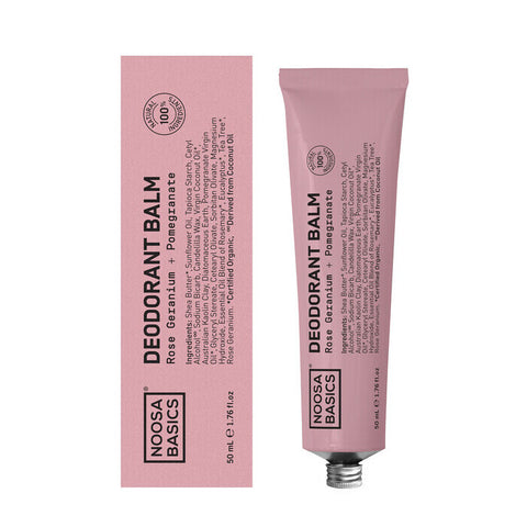 Noosa Basics Deodorant Balm - Rose Geranium + Pomegranate 50ml