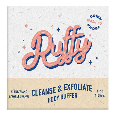 Downunder Wash Co. Ruffy Cleanse & Exfoliate Body Buffer - Ylang Ylang & Sweet Orange 115g