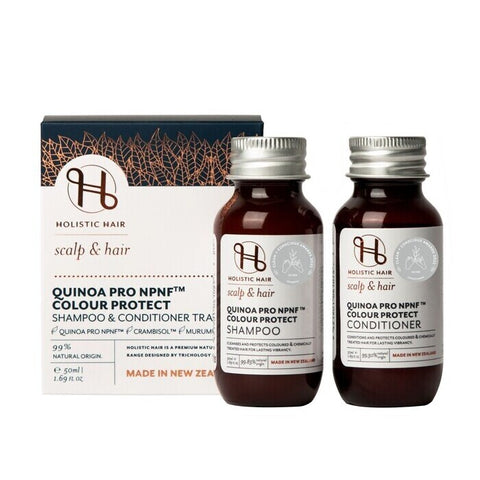 Holistic Hair Quinoa Pro NPNF Colour Protect Shampoo & Conditioner Travel Set 2 x 50ml