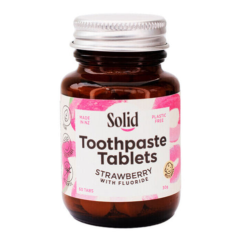 Solid Toothpaste Tablets - Strawberry with Fluoride 60 tablets