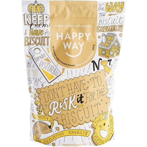 Happy Way Pea Protein Powder - Caramel Biscuit 500g