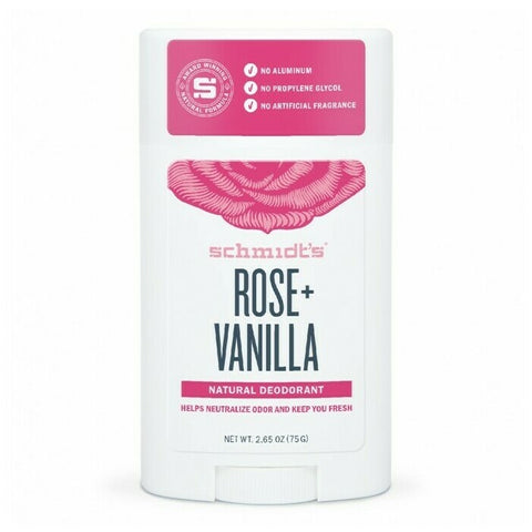 Schmidts Natural Deodorant Schmidt's Rose + Vanilla Deodorant Stick 75g