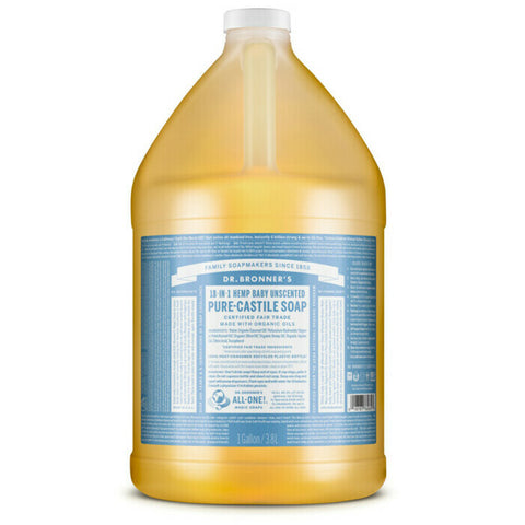 Dr Bronner's 18-In-1 Pure-Castile Soap - Baby Unscented 3.78L