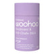 60g tube of Woohoo All Natural Deodorant & Anti-Chafe Stick in Pop. An extra-strength, 100% natural deodorant with a refreshing lime, grapefruit, and Australian kunzea scent. Provides all-day protection, tough on odour, and gentle on skin. Biodegradable, plastic-free, home compostable, and made with absorbent clays and powders to minimise wetness. Packaged in a purple cardboard tube.